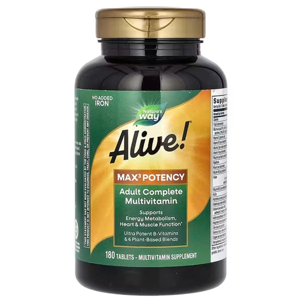 Nature's Way Alive! Max3 Potency Adult Complete Multivitamin No