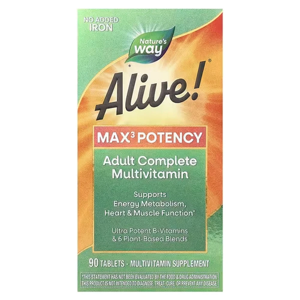 Nature's Way Alive! Max3 Potency Adult Complete Multivitamin No