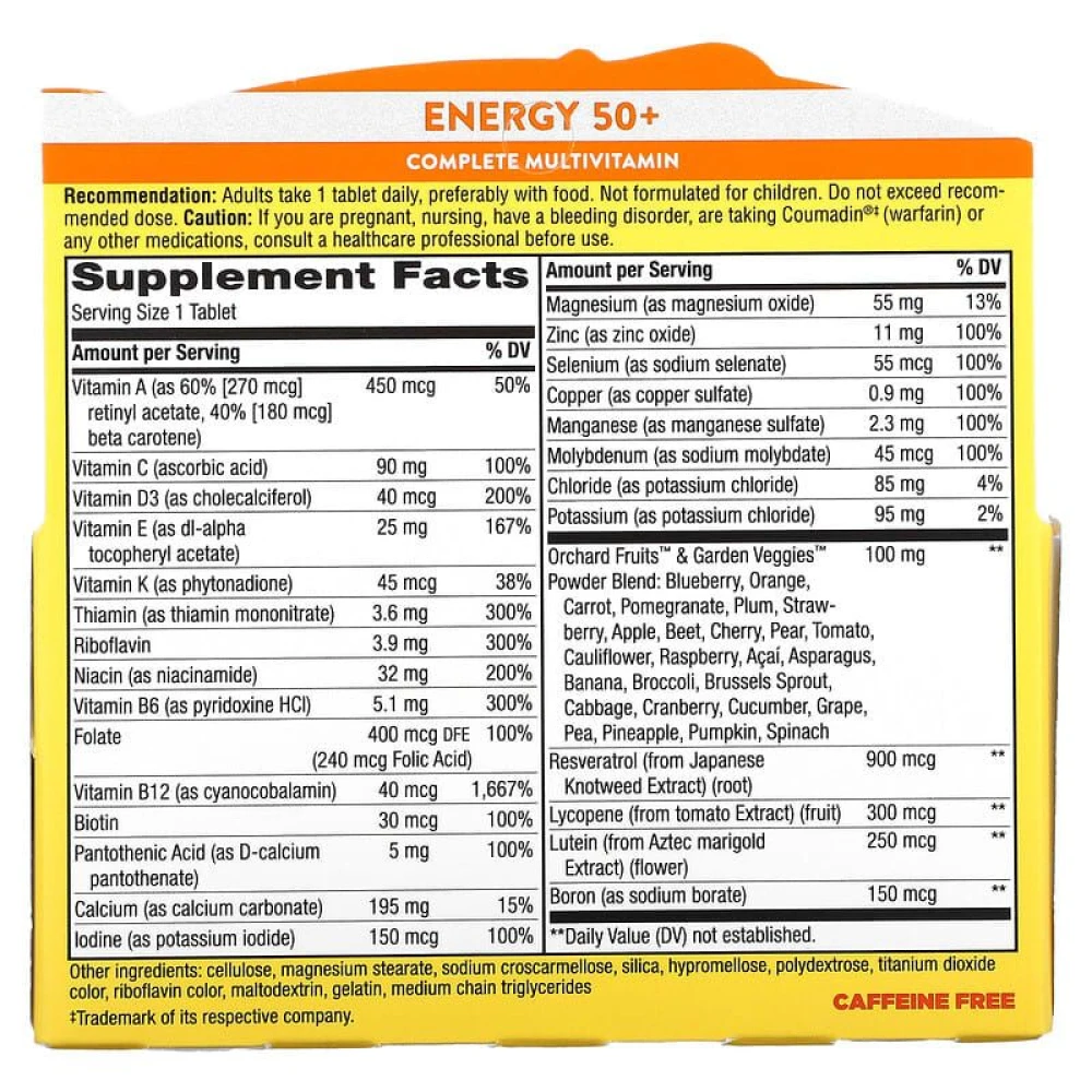 Natures Way Alive! Energy 50 Multivitamin Multimineral