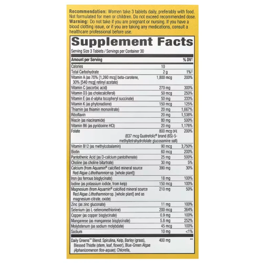 Nature's Way Alive! Max3 Potency Women's Complete Multivitamin