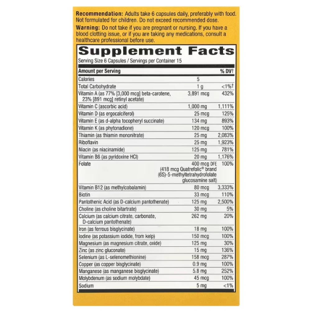 Nature's Way Alive!® Max 6 Potency Adult Complete Multivitamin W