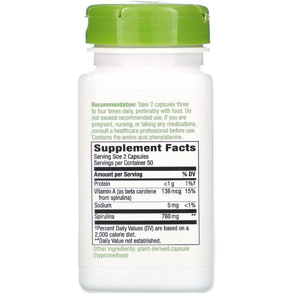 Natures Way Spirulina MicroAlgae 760 mg