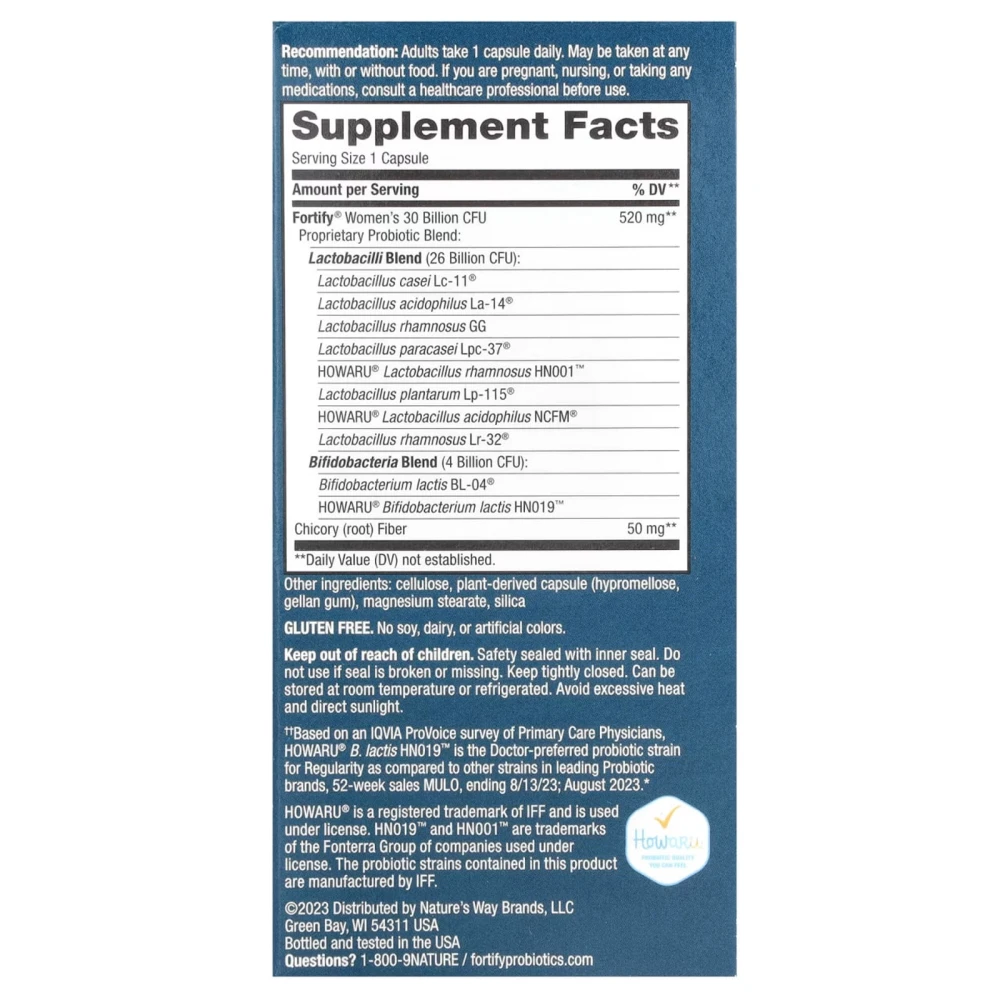 Nature's Way Fortify Women's Probiotic + Prebiotics Everyday Car