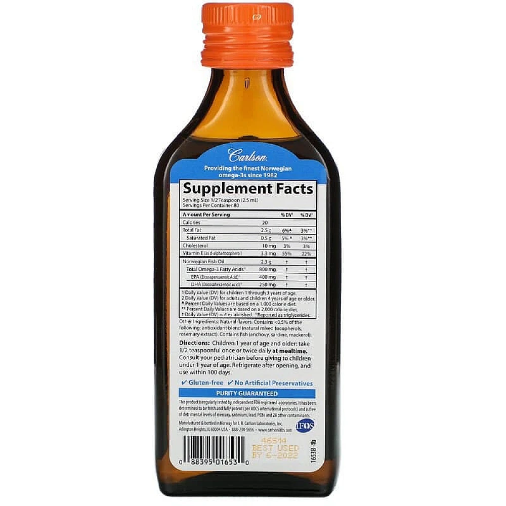Carlson Labs Kids Norwegian The Very Finest Fish Oil