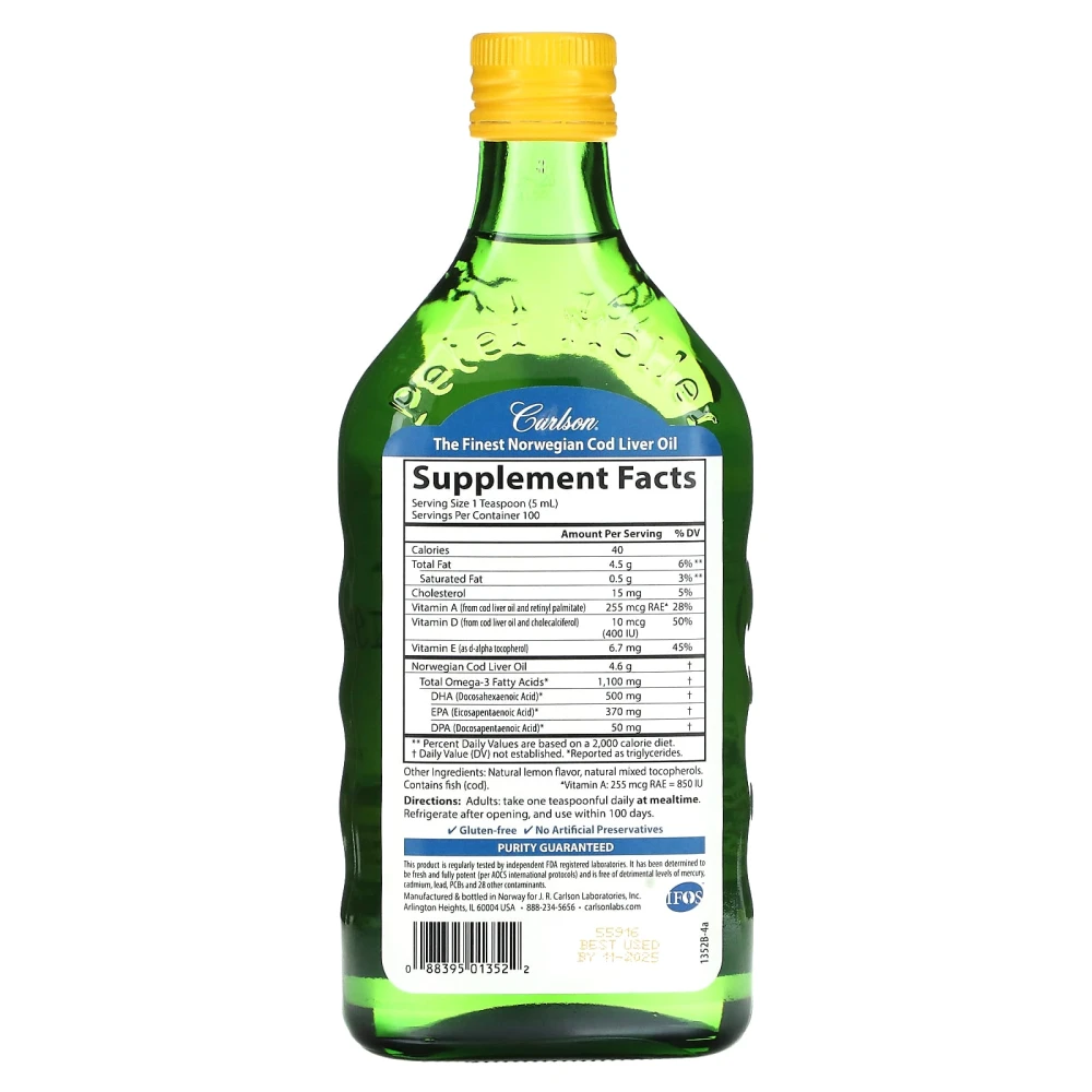 Carlson Labs Wild Norwegian Cod Liver Oil