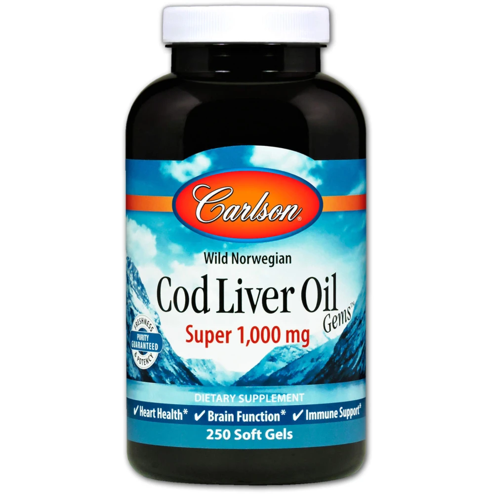 Carlson Labs Wild Norwegian Cod Liver Oil Gems Super 1000 mg