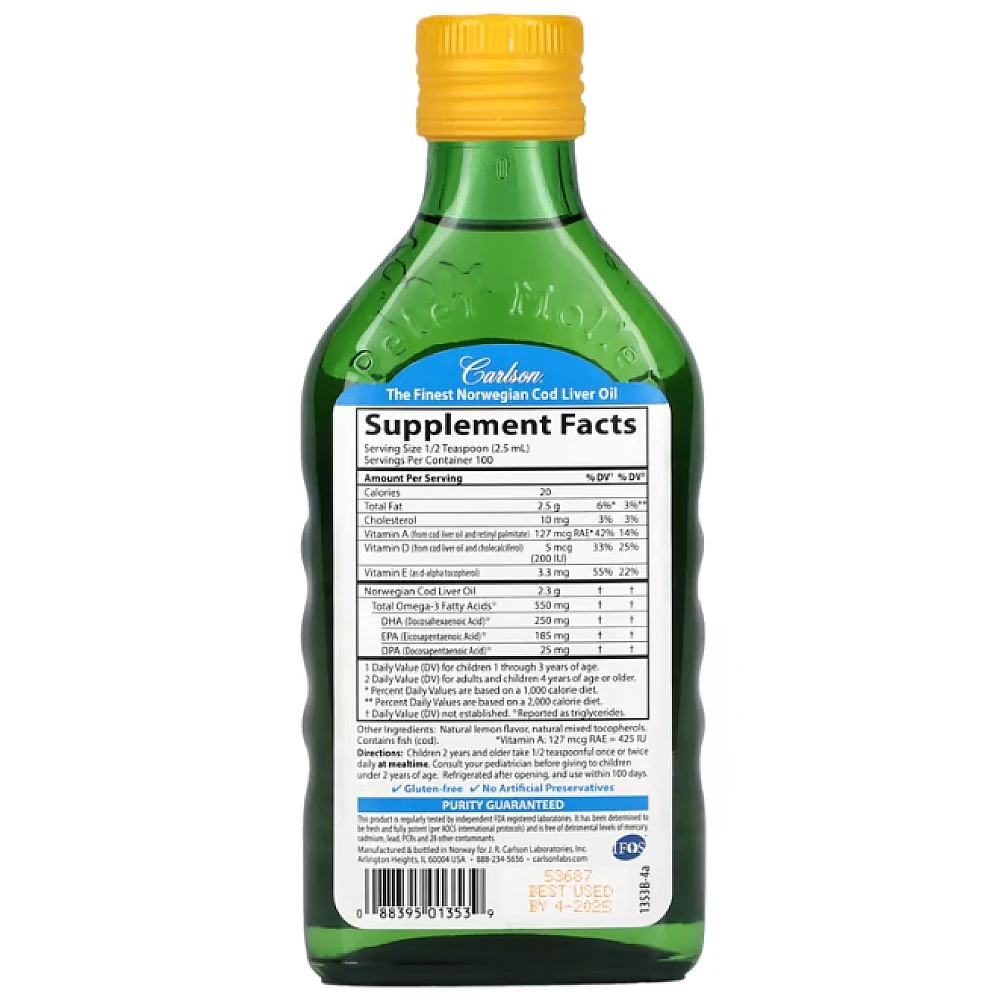 Carlson Labs Kid's Norwegian Cod Liver Oil