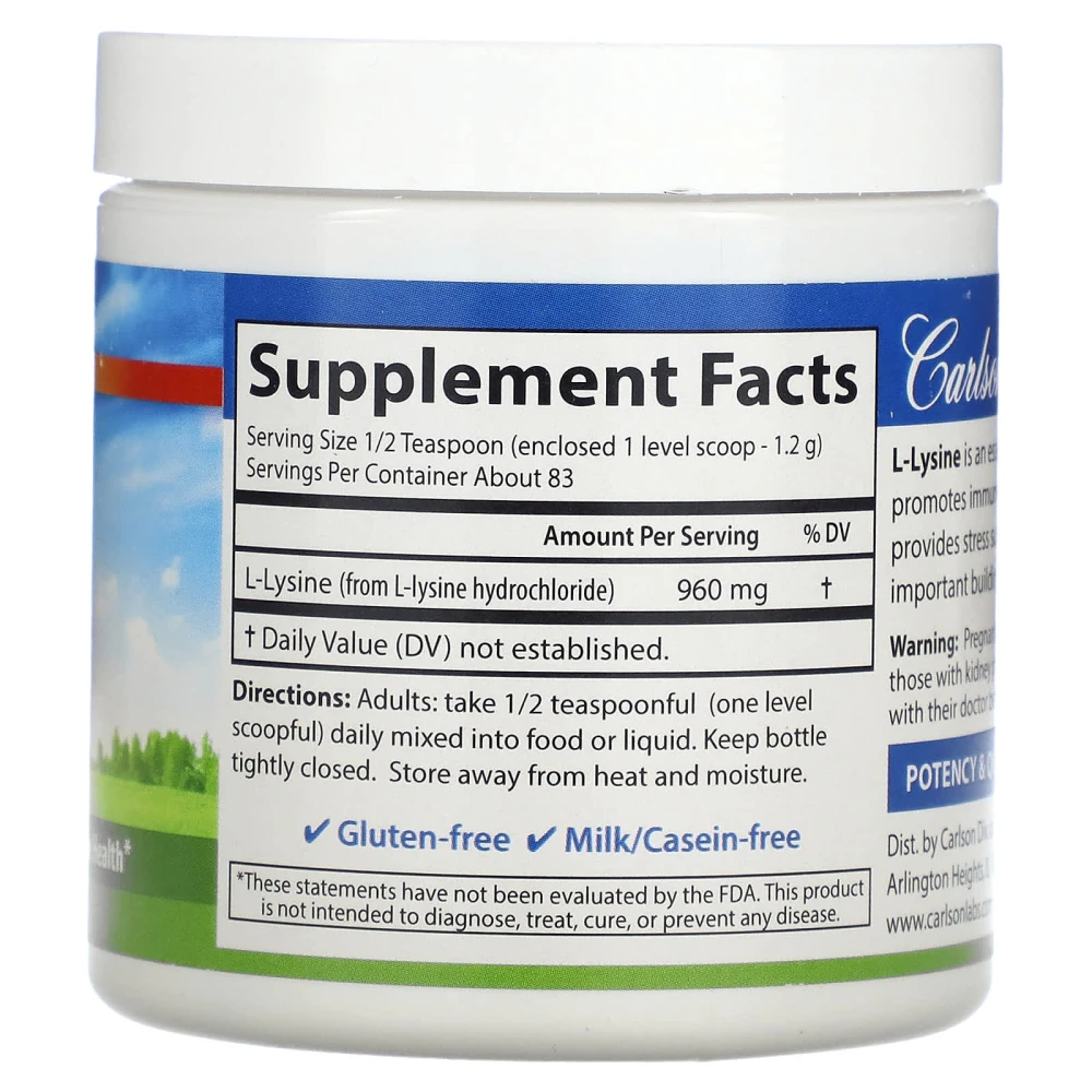 Carlson L-Lysine Powder 960 mg