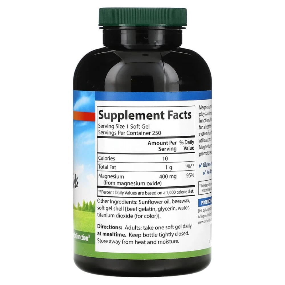 Carlson Magnesium Gels 400 mg