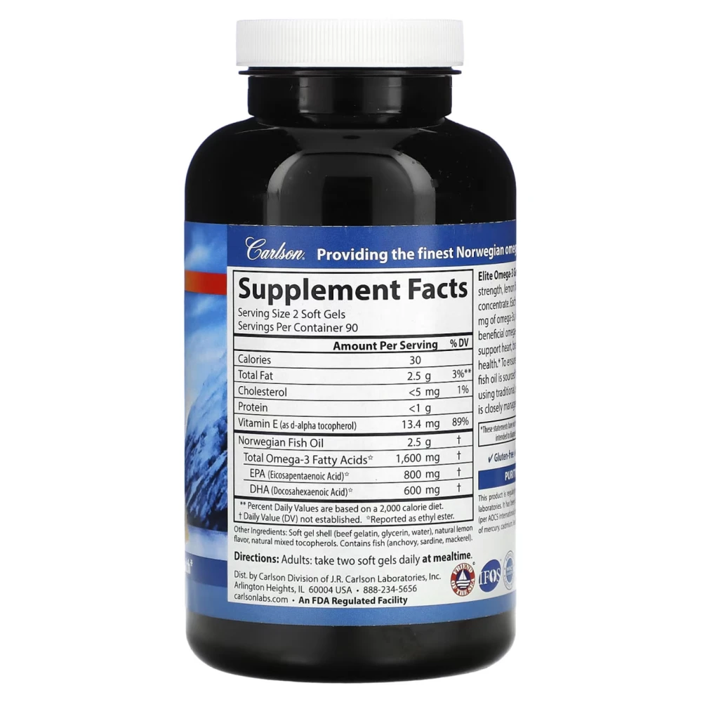 Carlson Labs Elite Omega3 Gems Norwegian