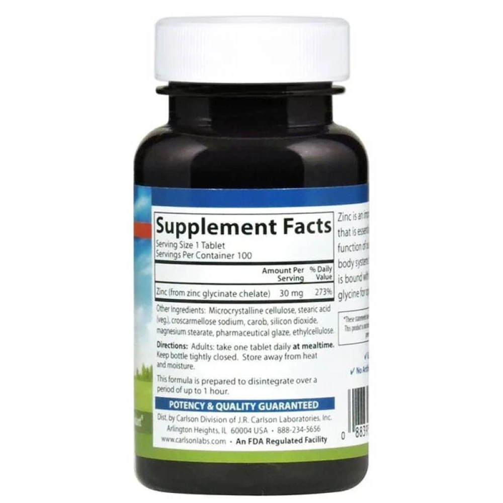 Carlson Labs Chelated Zinc 30mg