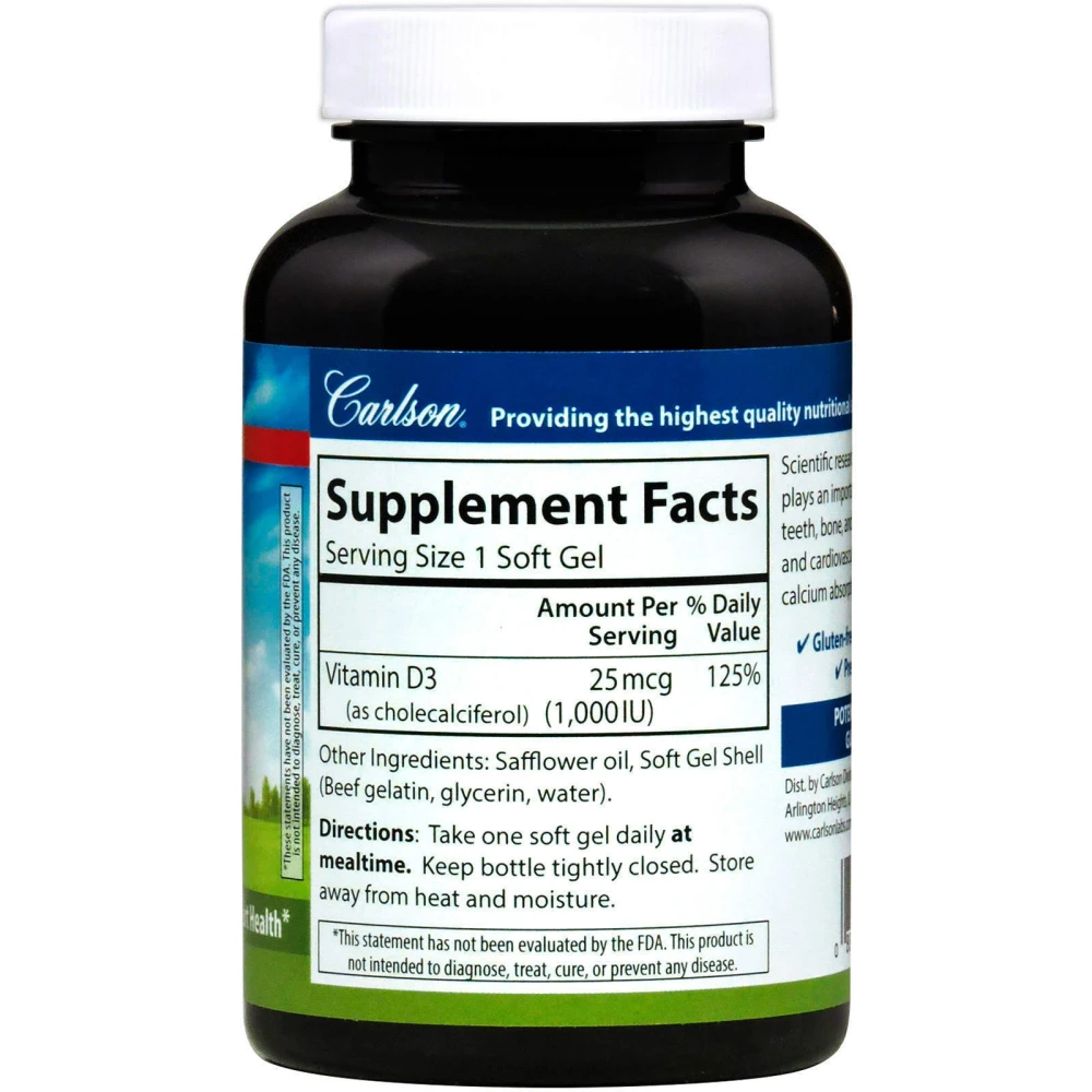 Carlson Labs Vitamin D3 1000 IU (25 mcg)(