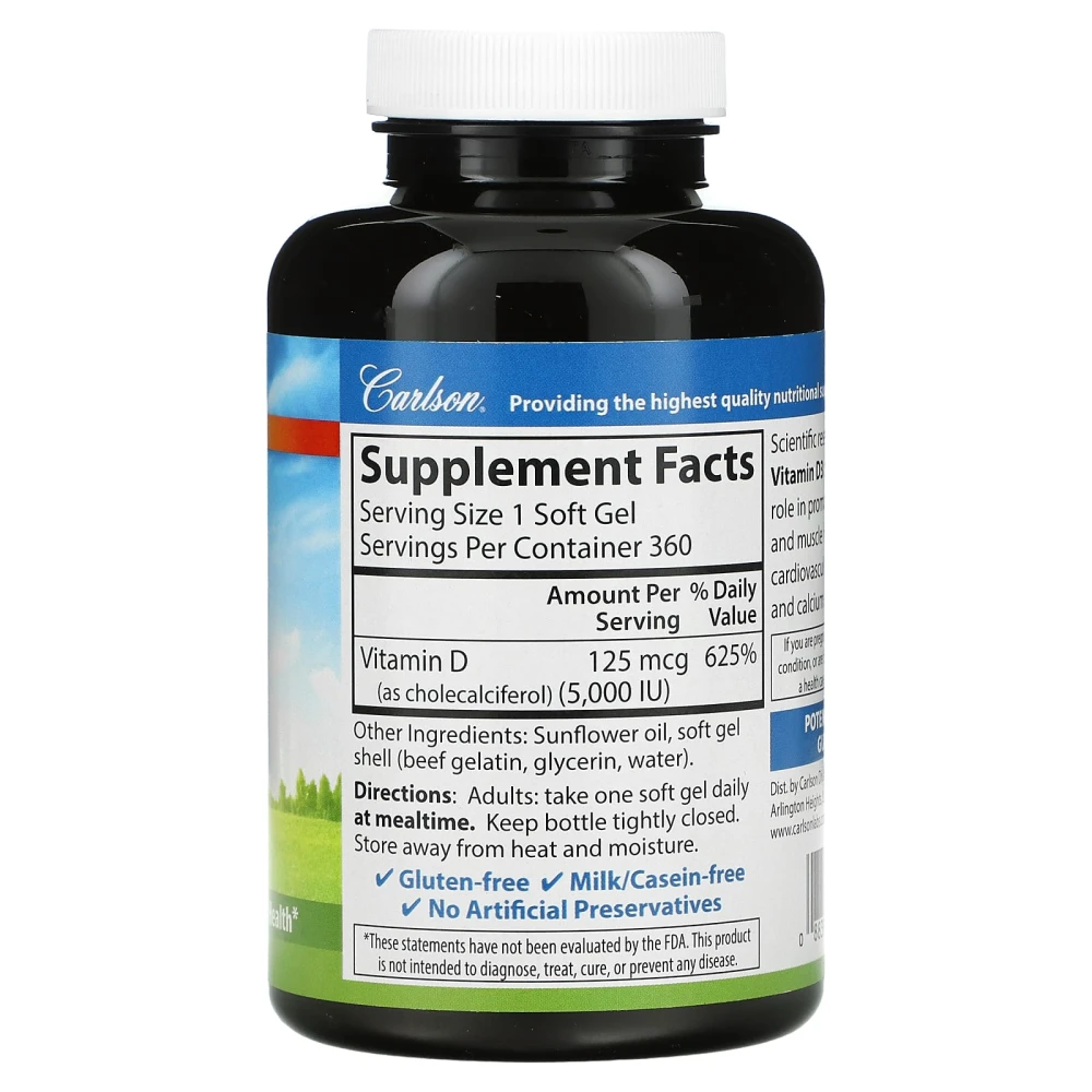 Carlson Vitamin D3 125 mg (5000 IU)