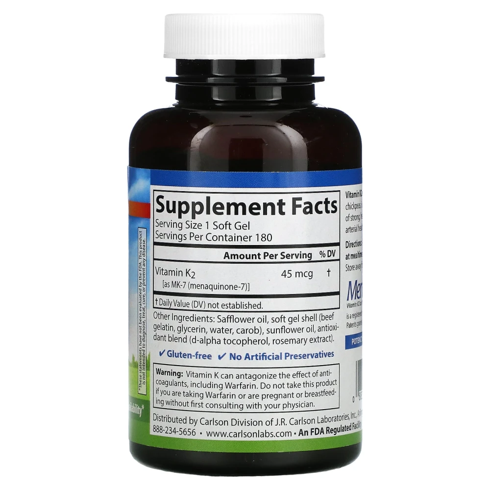 Carlson Labs Vitamin K2 MK7 45 mcg