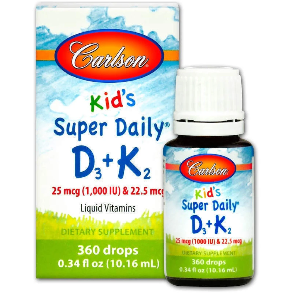 Carlson Labs Kids Super Daily D3K2 25 mcg (1000 IU) & 22.5