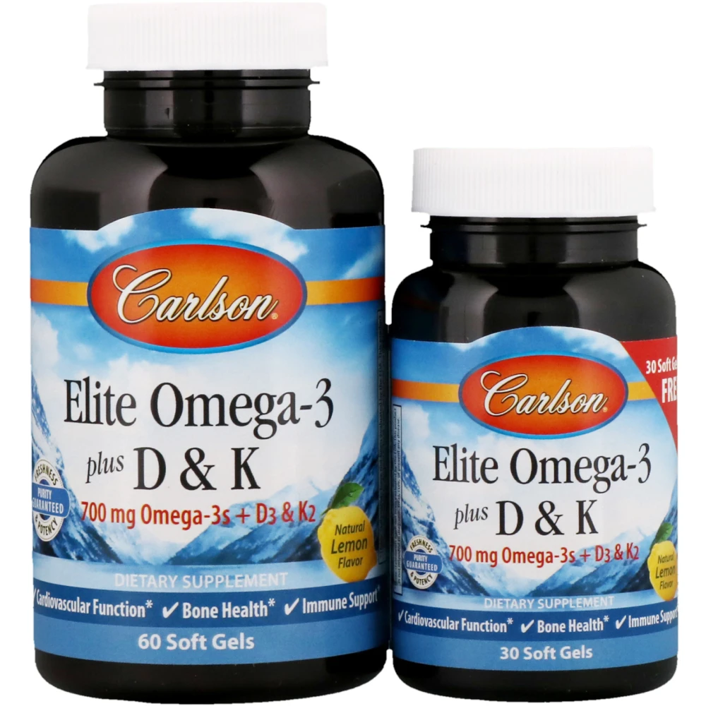 Carlson Labs Elite Omega3 Plus D & K