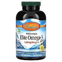Carlson Elite Omega 3 Gems Natural Lemon 1600 mg