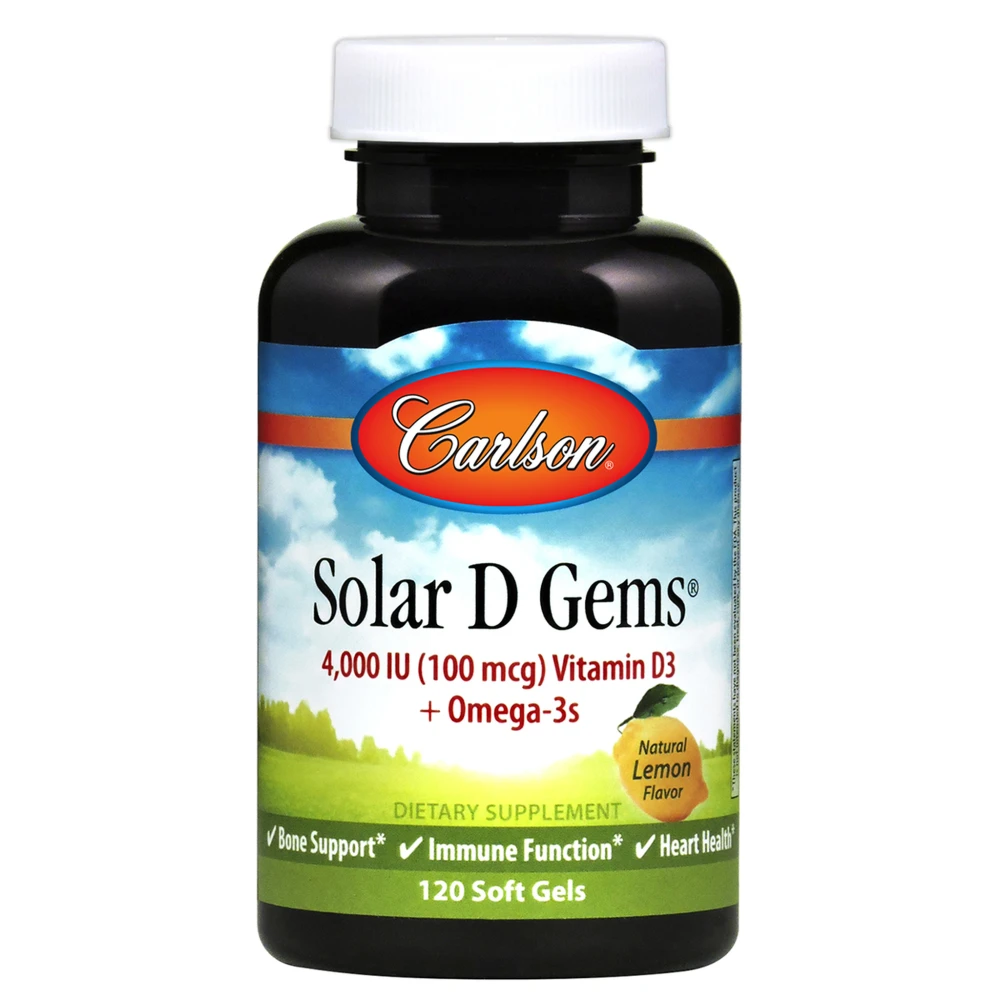 Carlson Labs Solar D Gems Natural Lemon Flavor 4000 IU