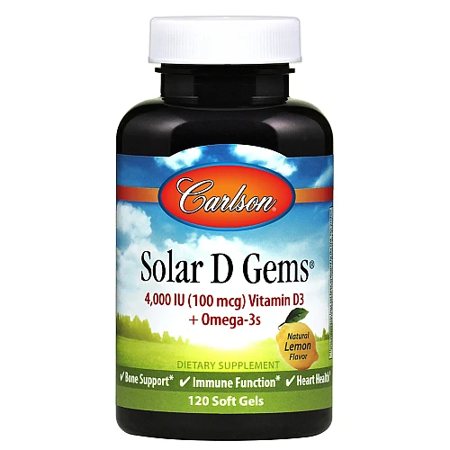 Фото Carlson Labs Solar D Gems Natural Lemon Flavor 4000 IU
