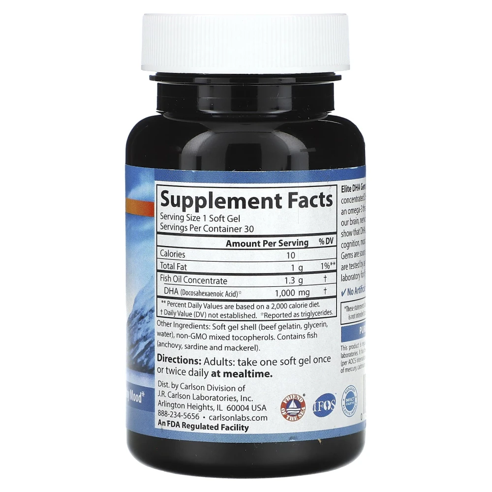 Carlson Elite DHA Gems 1000 mg