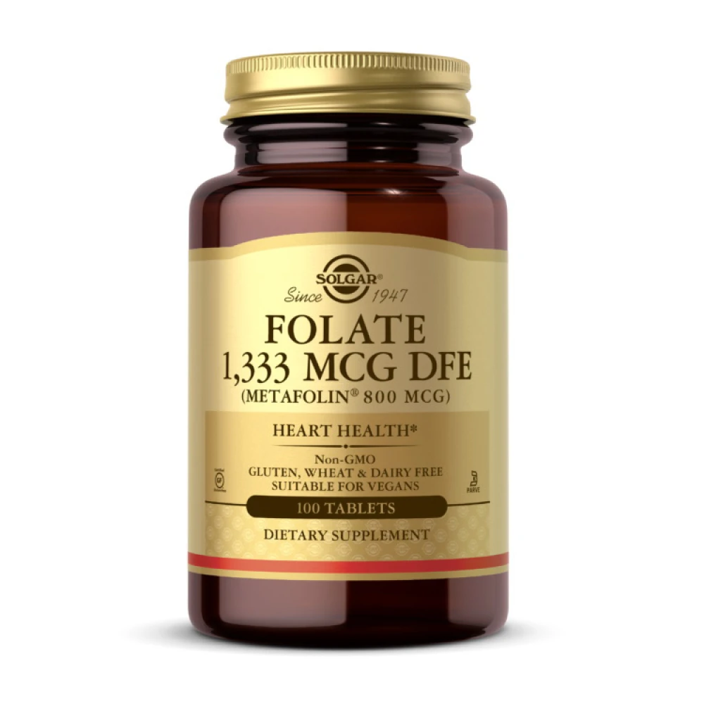 Solgar Folate 1,333 mcg DFE (Metafolin 800 mcg)
