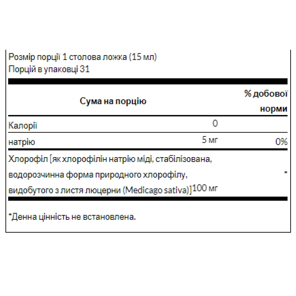 Swanson Liquid Chlorophyll 100mg 473 мл