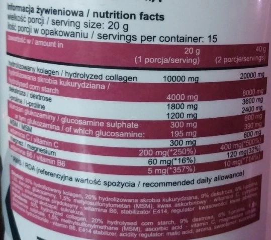 Фотография состава Blastex Collagen Beauty Formula