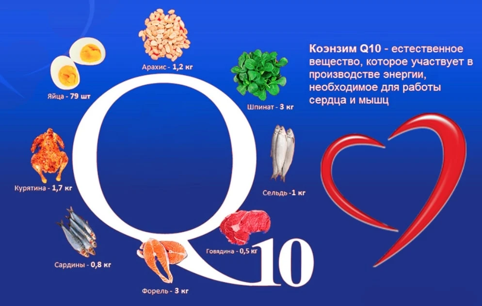 Q10 в еде коэнзим Olimp Фото Q10 в продуктах Olimp Q10